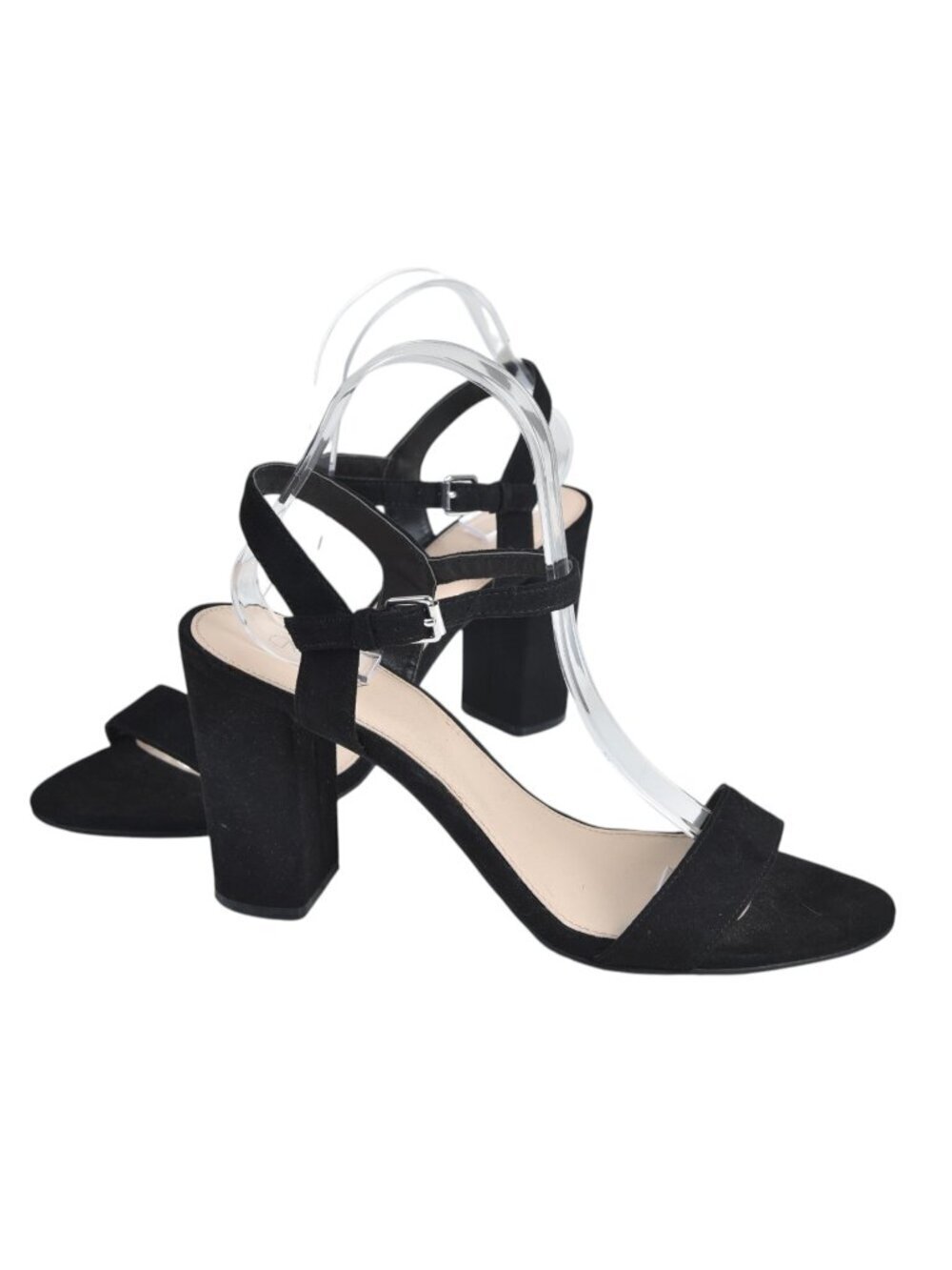 Abound Block Heel Sandal Black  Faux Suede Size 9